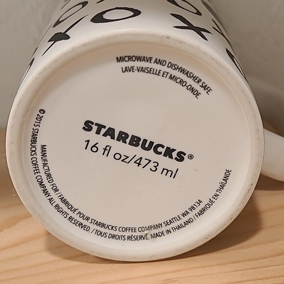 STARBUCKS 2015 XO TALL GEEEN DOT COFFEE MUG 16 FL OZ - Picture 6 of 6